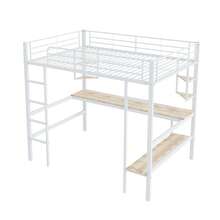 Bed Frame High Bed 140x200cm Metal Black - 白色 - 查看 11