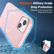 Translucent Matte Magnetic Phone Case Compatible With IPhone 13 14 15, Anti-Drop Anti-Scratch Hard Shell For IPhone 16 Pro Max 17 Pro Max 16e 17e 12 11 - Pink - View 2