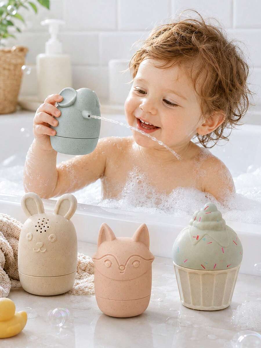 Cute Cartoon Animal Silicone Bath Water Spray Toy, Detachable Baby Shower Sprinkler Toy, Fun Interactive Water Play Toy For Toddlers, Kids Bath Time Toy, Pool Beach Sand Play Toy, Indoor Outdoor Water Activity Gift For Boys Girls