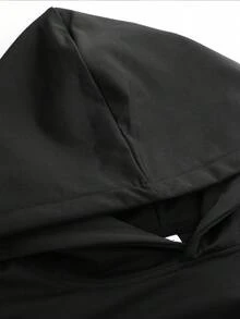 Teen Boys Hooded Sweatshirt, Y2K Style Long Sleeve Sweatshirt, Suitable For Older Children And Teenagers. Simple And Fashionable, Perfect For Casual Daily Wear, Suitable For Spring, Autumn, And Winter. - Black - View 4