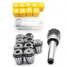 9pcs Lathe Chuck Tool Collet Chuck For CNC ER32 Collet Set And Wrench - Silver - 查看 3