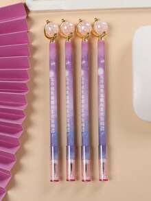 1pc Starry Sky Earth Ballpoint Pen,Write Like The Stars With These Sparkling Starry Glass Planet Gel Pens(Random Color) - Multicolor - View 5