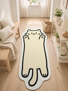 1pc Cute Cat Rug, Kitchen Rug, Hallway Rug, Suitable For Bathroom, Kitchen, Outdoor, Indoor, Bedroom, Living Room, Bedside, Machine Washable, Easy To Clean, Non-Slip Backing Entryway Mat, Bedroom Decor Rug - Multicolor - View 3