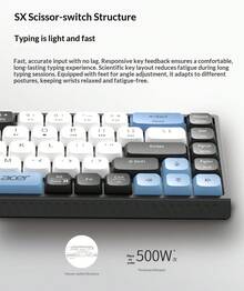 Acer Combo inalámbrico de teclado y ratón de doble modo, silencioso, recargable, con diseño bicolor, para oficina, Bluetooth - Ver 4