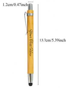 Custom Text Logo Capacitive Stylus Bamboo Ballpoint Pen, Bamboo Writing Tool, Stationery Gift, Natural Desk Accessory, Ballpoint Pen, 2-In-1 Pen, Touch Pen, Creative Bamboo Ballpoint Pen Office Stationery Gift Promotional Pen - Multicolor - View 9