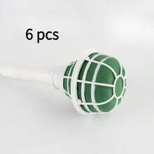6pcs Foam Floral Handle Bouquet Holder, Suitable For DIY Wedding Bouquets, With Fixable Diamond Bouquet Pins And Green Tape, Wedding Supplies - Green - View 10