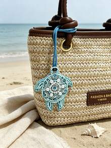 1pc Solid Color Beaded Turtle Pendant, Small Turtle Charm, Fashionable Elegant Minimalist Cute Versatile Personalized Playful Interesting Animal Turtle Shape Small Turtle Graphic Backpack Shoulder Bag Crossbody Bag Handbag Tote Bag Underarm Bag Makeup Bag Other Storage Bag Pendant Car Hanging Ornament Keychain Waist Pendant Luggage Charm Identification Pendant Suitable For Couples Best Friends Students Men Women Work Commute Daily Dating Holiday Outing Travel Business Trip Suitable For Men Holiday Gift For Girlfriend Gift For Mom Small Gift Birthday Gift - Multicolor - View 2