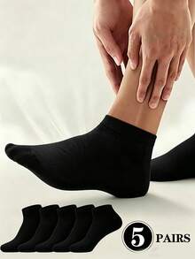 1/5/10/20 Pairs Unisex Black & White Boat Socks/Short Socks, Couple Socks, Breathable Casual Boat Socks, Versatile For Daily Wear, Suitable For All Seasons - Black and White - View 6