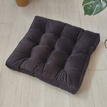1pc Large 55CM Corduroy Chair Pad Tatami Floor Cushion Solid Color Square Thickened Quilted Seat Pad - Square Thick Seat Cushion - View 9