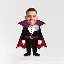 UNICCUT Personalized Halloween Vampire Face Custom Head Sticker Bat Happy Halloween Sticker With Face Photo Self-Adhesive Gift Label - Multicolor - View 8