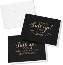 Spakon 10 Pcs Groomsman Proposal Cards 8 Will You Be My Groomsman And 2 Best Man Cards With Envelopes 5 X 4 Inch Suit Up Funny Groomsmen Proposal - White - View 1