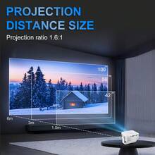 M60 Mini Projector, Supports 1080P Resolution With 2.4G WiFi. Equipped With USB & Type-C Ports, Portable Home Theater Projector, Projection Size Ranges From 20 To 100 Inches. - White - View 5
