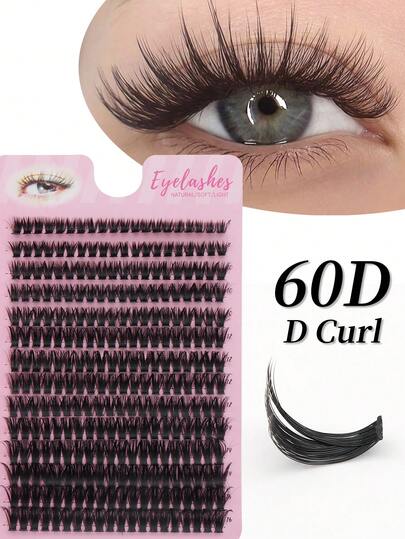 280 Clusters 60D False Eyelashes, European And American Cat Eye Style, D Curl, 8-16mm Mixed Length, Can Be Freely Matched, DIY Saves Makeup Time, 3D Shiny Charming Eyes, Soft And Comfortable Eyelashes, Suitable For Beginners And Repeat Use, Used For Daily Outings, Travel And Holiday Party Makeup, First Choice For Best Friend, Girlfriend Holiday Gift, Cat Eye Eyelashes