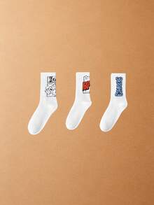 1/3/5 Pairs Men's Mid-Calf Socks, Boys' Sweat-Absorbing Odor-Resistant Sports Basketball Socks, Long Running Socks, All-Season Versatile, Soft Breathable, Skin-Friendly Comfortable, High Elasticity Moisture-Wicking, Durable And Non-Constricting; Suitable For Daily Commute, Casual Wear, Basketball, Cycling, Hiking, Running And Other Sports, Sports Socks, Fitness Training Socks. - Multicolor - View 18