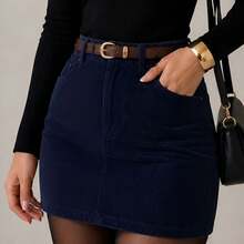 Women Skirts - Navy Blue - View 12