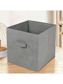 Cube Storage Bin, Foldable Fabric Cube Storage Bin, 11 Inch Cube Storage Bin With Handle, Collapsible Storage Cube For Closet, Pantry, Storage Room (Beige/Black/Grey, 1pc/3pcs/6pcs) - Beige - View 13