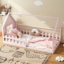 Bed Frame Kids House - 90x200cm - 粉色 - 查看 2