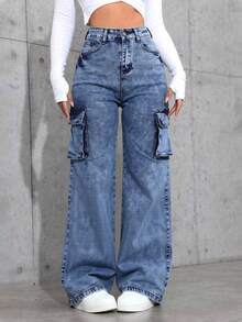 Women Jeans - 雪花藍 - 查看 2