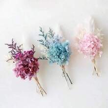 1/2/4/6/12pcs Boho Mini Artificial Flower Bouquet, Men Boutonniere For Groom Groomsmen, Desktop Cake Decor & Bridal Party Gift - Multi-color 1 - View 1
