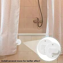 1/2/4pcs Plastic Shower Curtain Clips, Bathroom Windproof & Splash-Proof Curtain Rail, Home Style Weighted Suction Cup Curtain Fixing Clips, Shower Curtain Fabric, Curtain Weight Clips - Multicolor - View 3