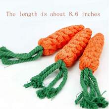 Carrot Shaped Braided Dog Rope Toys, Puppy Teething Chew Toys Durable Pet Molar Interactive Toys For Cats Rabbits Small Dogs Healthy Gift - Multicolor - View 6