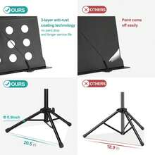 Vekkia Sheet Music Stand-Metal Professional Portable Perforated Music Stand With Carrying Bag,Folding Adjustable Music Holder,Sturdy Suitable For Instrumental Performance & Band & Travel - 32-70inch - View 5