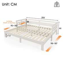 Heart Shaped Sofa Bed Frame White Wood 90x200cm - White - View 10