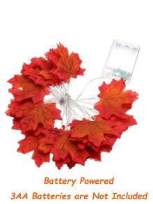 Fall Decorations For Home Maple Leaf Pumpkin Lights LED Battery Operated 3D Maple Leaves Garland String Light For Mantel Porch Indoor Outdoor Halloween Thanksgiving Decor - Multicolor - View 11