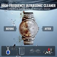 Limpiador ultrasónico de 2 l con calentador, temporizador y cesta, máquina de cavitación sónica digital profesional, 60 W, para relojes, gafas, monedas, piezas metálicas y herramientas. - Plateado - Ver 6