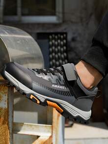 Men Work Shoes Steel Toe Smashproof Boots Unbreakable Puncture Resistant Work Boots - 灰色 - 查看 4