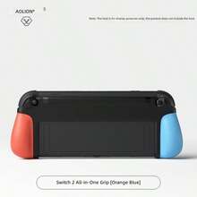 AOLION Switch 2 Soporte Portátil con Agarre - Mango Ergonómico Antideslizante, Funda con Soporte Todo en Uno Compatible con Consola Ninten-Do NS2 - Ver 9