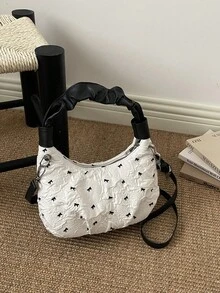 女款百褶手提包 新款時尚優雅小眾設計 時髦單肩斜挎包 - 彩色 - 查看 5