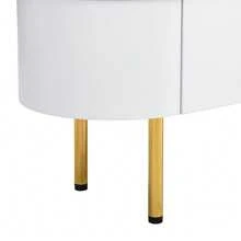 Lowboard TV With Drawers – White And Gold Accents - 白色 - 查看 11