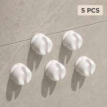1/3/5pcs No Drill Suction Wall Mount Toothbrush Holder, Space Saving Bathroom Toothpaste Storage Clip, Strong Adhesive Organizer For Tile Mirror Glass, Portable Accessory For Home Dorm Travel Use. - White Toothbrush Holder - View 5