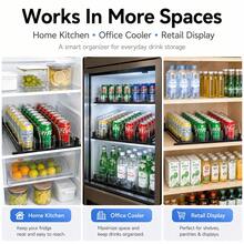 Dispenser de Latas de Bebidas para Geladeira, Organizador Automático de Bebidas com Rolagem para Geladeira, Suporte de Armazenamento de Latas de Refrigerante com Divisórias Ajustáveis, Suporte de Organização de Cozinha para Cerveja, Cola, Bebidas e Garrafas - Multicolorido - Visão 7