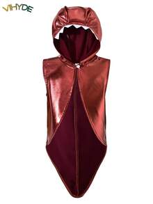 Vihyde Young Boy Halloween Dinosaur Tail Hooded Cape Costume - Red - View 2