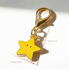 24/12/6pcs Lobster Clasp Smile Star Pendant Key Ring, Multi-Purpose Cute Star Bag Accessory, Small Enamel Star Charm For Backpack Handbag Purse Keys, Lovely Daily Matching Decor Gift - Multiple Styles - View 8