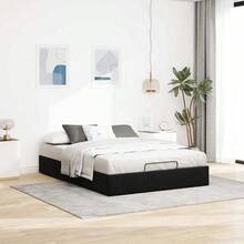 vidaXL Ottoman-Bett ohne Matratze Schwarz 180x200 cm Samt, Bettrahmen, Bettgestell mit Stauraum, Polsterbett, Bettgestell, Bettrahmen mit Stauraum - Schwarz - Übersicht 12