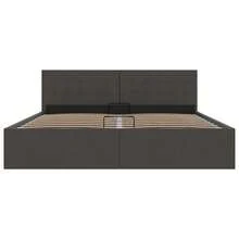 vidaXL Storage Bed, Hydraulic Upholstered Bed, Double Bed, Bedroom Bed, Fabric Bed, Bed Frame, Bed Base With Storage, Dark Granite, 180x200cm - Dark Grey - View 4