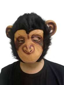 1pc Halloween Performance Mask Bar Big Ear Monkey Head Cover Gorilla Mask Party COS Monkey Mask For Men And Women - Multicolor - View 7