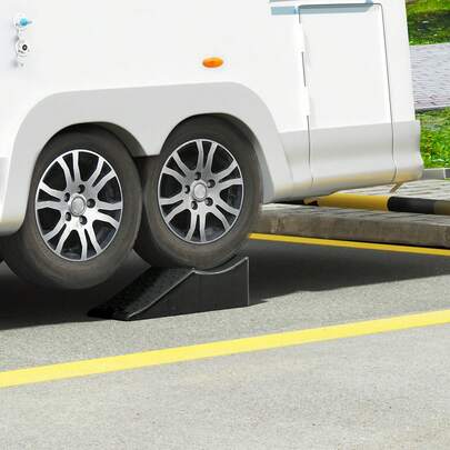 Rampa de coche, 1 pieza de rampa de servicio de coche de perfil bajo, capacidad de carga de 20000 libras/10 toneladas, rampa de coche de altura de elevación de 5,5 pulgadas, rampa de neumáticos