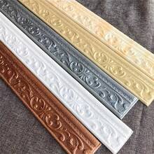 1pc 3.15in X 90.55in Self-Adhesive Thickened Waistline Baseboard, Door Frame Background Wall Border, Edge Sealing Strip - A - View 7