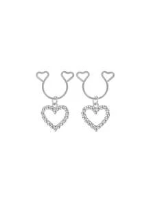 CIZME Heart-Shaped Faux Nipple Ring, No Piercing Required, Silicone Ring Pendant With Chain, Romantic Simulated Body Jewelry For Couples And Women - Multicolor - View 7