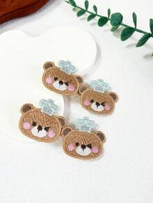 2 piezas de pinzas para el cabello de mujer con diseños de pez, oso, manzana, gato, pollito amarillo y conejo, lindas para vacaciones y uso diario, pasadores para el cabello - Multicolor - Ver 4