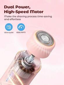 2-In-1 Dual Head Electric Shaver For Women, Soft Touch, Waterproof Design, Wet & Dry Use, Travel Essential, USB Rechargeable, Portable, Suitable For Bikini Line, Underarms, Legs And Body Hair Removal - Multicolor - View 8