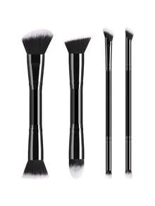 ronshadow Set 6 Kuas Makeup Dua Ujung, Dirancang untuk Pemula, Mencakup Riasan Wajah dan Mata, Kuas Multifungsi untuk Bedak, Perona Pipi, Alas Bedak, Kontur, Perona Mata, dan Concealer, Bulu Halus Gradien, Tidak Menyerap - MultiWarna - View 22
