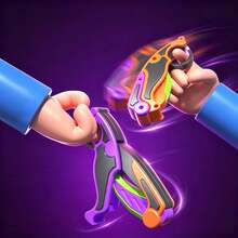 Carrot Gravity Claw Folding Butterfly Spinner Knife, Straight Jump Toy, Fun Stress Relief Toy - Multicolor - View 3