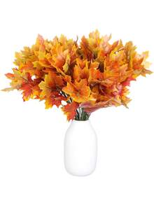 1/3/6pcs Artificial Maple Leaves, Autumnal Maple Leaf Bouquet, Suitable For Autumn Decorations, Home Decor, Wall Decorations, Weddings, Halloween, Party Decorations, Garden Decorations, Porch Decorations, Room Decorations, And Outdoor Autumn Decor - Multicolor - View 5