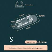 5/15/20pcs No-Drill Cable Clips, Socket Cable Network Cable Data Cable Fixing Clips, Self-Adhesive Network Cable Organizer, Cable Clips, No-Nail Organizer - Clear - View 6
