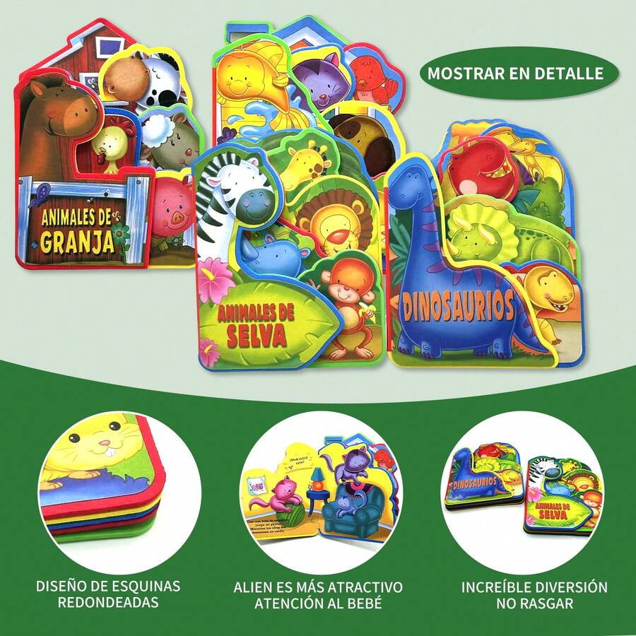 1PC Spanish Foam Picture Story Book Animals/Insects Educational Preschool Learning Book Stimulates Learning Interest, Great Gifts For Mother's Day, Eid Al-Fitr & Eid Al-Adha - Multicolor - View 1